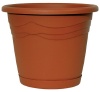 Dynamic Design IT1212TC Italia 12-Inch Poly Planter with Saucer, Terra Cotta