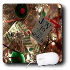 Jos Fauxtographee Holiday - A Joy To The World Ornament Hanging on a Christmas Tree in Mesquite, Nevada - Mouse Pads