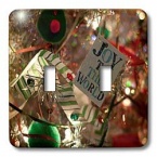Jos Fauxtographee Holiday - A Joy To The World Ornament Hanging on a Christmas Tree in Mesquite, Nevada - Light Switch Covers - double toggle switch