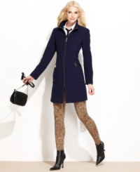 With clean lines and crisp styling, this Green With Envy medium-weight walker coat is perfect for wearing season after season! With clean lines and crisp styling, this Green With Envy medium-weight walker coat is perfect for wearing season after season!
