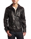 Kenneth Cole Reaction Men's Faux Leather Fleece Collar