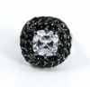 City by City Square Cubic Zirconia Cushion Jet Ring Size 7