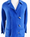 Ralph Lauren Plus Size Sail Blue Cotton Blend Toggle Button Cardigan Sweater