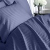 1200 Thread Count Olympic Queen 4pc Bed Sheet Set 100% Egyptian Cotton Deep Pocket 1200 TC Stripe Navy
