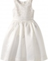 Us Angels Girls 2-6X Lace Overlay with Satin Skirt, Ivory, 5