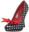 Pleaser Women's Cutiepie-06/BW Pump,Black/White Polyurethane/Polka Dots Print,9 M US