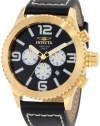 Invicta Men's 1428 II Collection Chronograph Black Dial Leather Watch