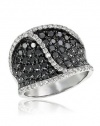Effy Jewlery Prism Caviar Black and White Diamond Ring, 3.96 TCW Ring size 7