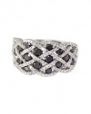 Effy Jewlery Prism Caviar Black and White Diamond Ring, 1.29 TCW Ring size 7