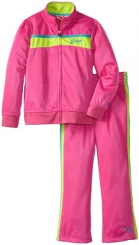 Puma - Kids Girls 2-6X Little Front Pieced Tricot Track Jacket And Pant Set, Raspberry Rose, 6 Puma - Kids Girls 2-6X Little Front Pieced Tricot Track Jacket And Pant Set, Raspberry Rose, 6