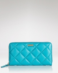 kate spade new york adds a color pop to your practical portfolio with this quilt-effect leather wallet. Ideally sized to slip inside a handbag, it boasts pockets for all the essentials and a classic shape. kate spade new york adds a color pop to your practical portfolio with this quilt-effect leather wallet. Ideally sized to slip inside a handbag, it boasts pockets for all the essentials and a classic shape.