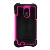 Ballistic SA0774-M365 Case for Samsung Epic Touch 4G - 1 Pack - Retail Packaging - Black Silicone/Black TPU/Pink PC