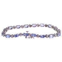 Michael Valitutti 14K White Gold Ceylon Sapphire and Diamond Bracelet Michael Valitutti 14K White Gold Ceylon Sapphire and Diamond Bracelet