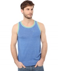 Sit back and relax. You'll be ready for some laid-back fun in this comfortable contrast-color tank from Buffalo David Bitton. Sit back and relax. You'll be ready for some laid-back fun in this comfortable contrast-color tank from Buffalo David Bitton.