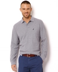 When summer starts to fade your going to want to have a layer that can transition with ease. This long-sleeved polo shirt from Nautica captures essential end-of-season style. When summer starts to fade your going to want to have a layer that can transition with ease. This long-sleeved polo shirt from Nautica captures essential end-of-season style.