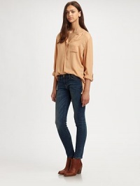Incredibly lightweight in a slouchy half-placket style you can wear with anything.Split roundneckConcealed button-front placketGathered sleevesChest pocketSplit hemBack box pleatRayonDry cleanImportedModel shown is 5'11 (180cm) wearing US size Small. Incredibly lightweight in a slouchy half-placket style you can wear with anything.Split roundneckConcealed button-front placketGathered sleevesChest pocketSplit hemBack box pleatRayonDry cleanImportedModel shown is 5'11 (180cm) wearing US size Small.