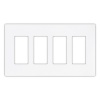 Cooper Wiring Devices 9524WS Aspire Screwless Wallplate, 4-Gang, White Satin