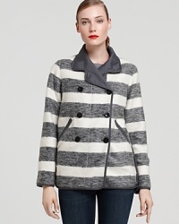 Winter gray is always a great alternative to the season's usual black, navy and brown. This sweet Marc by Marc Jacobs peacoat is a great addition to your closet and will look even better paired with your favorite Marc by Marc Jacobs scarf. Winter gray is always a great alternative to the season's usual black, navy and brown. This sweet Marc by Marc Jacobs peacoat is a great addition to your closet and will look even better paired with your favorite Marc by Marc Jacobs scarf.