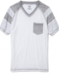 V is for very versatile when you are wearing this contrast striped t-shirt from Bar III with jeans or shorts for spring. V is for very versatile when you are wearing this contrast striped t-shirt from Bar III with jeans or shorts for spring.