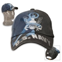 US Navy Anchor Washed Blue Ball Cap