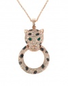 Effy Jewlery Signature Rose Gold Diamond & Emerald Pendant, .79 TCW