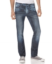 Give your everyday blues a dose of rock-n-roll toughness with this distressed skinny style from Buffalo David Bitton. Give your everyday blues a dose of rock-n-roll toughness with this distressed skinny style from Buffalo David Bitton.