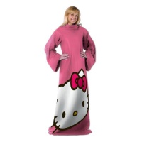 Sanrio, Hello Kitty, Hello Kitty Big Face 48-Inch-by-71-Inch Adult Comfy Throw with Sleeves by The Northwest Company Sanrio, Hello Kitty, Hello Kitty Big Face 48-Inch-by-71-Inch Adult Comfy Throw with Sleeves by The Northwest Company
