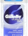 Gillette Clear Gel Cool Wave Anti-Perspirant / Deodorant 4 Oz (Pack of 6)