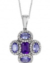 Effy Jewlery 14K White Gold Multi Gemstone and Diamond Pendant