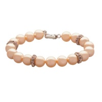 Sterling Silver Swarovski Crystal Pearls and Pave Crystal Elements Bracelet, 7.5 Sterling Silver Swarovski Crystal Pearls and Pave Crystal Elements Bracelet, 7.5