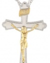 Sterling Silver Two-Tone Ornate Crucifix Cross Pendant Necklace , 22