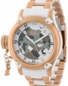 Invicta Women's 11527 Russian Diver Grey and Brown Camouflage Dial 18k Rose Gold Ion-Plated Stainless Steel Watch