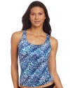 Speedo Women's Bias Dots Ultraback Endurance+ Tankini Top