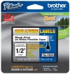 Brother Laminated Flexible ID 1/2 Inch Tape, in Clam Retail Packaging, Black on White (TZeFX231CS) - Retail Packaging