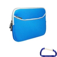 Neoprene Zipper Sleeve with Gizmo Dorks Key Chain for the Fuhu Nabi 2 Tablet - Blue