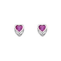 .925 Sterling Silver Rhodium Plated 4mm February Birthstone Heart Bezel CZ Solitaire Basket Stud Earrings for Baby and Children & Women with Screw-back (Amethyst, Purple) .925 Sterling Silver Rhodium Plated 4mm February Birthstone Heart Bezel CZ Solitaire Basket Stud Earrings for Baby and Children & Women with Screw-back (Amethyst, Purple)