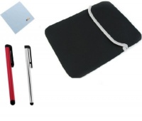 GTMax Neoprene Pouch Case + 2 Pack of Stylus, Cleaning Cloth for Compatible with Fuhu NABI NABI2-NV7A 7-Inch Tablet GTMax Neoprene Pouch Case + 2 Pack of Stylus, Cleaning Cloth for Compatible with Fuhu NABI NABI2-NV7A 7-Inch Tablet