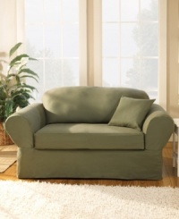 Made of heavy duty cotton twill with Scotchgard™, the Twill Supreme chair slipcover is specially designed for the busy modern home. Its front tailored wrap skirt and back adjustable elastic offer a streamlined look. Made of heavy duty cotton twill with Scotchgard™, the Twill Supreme chair slipcover is specially designed for the busy modern home. Its front tailored wrap skirt and back adjustable elastic offer a streamlined look.