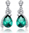 Eternal Love Teardrop Swarovski Elements Crystal Earrings (Green) - 1144601