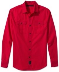 It may be called a work shirt, but this Sean John button down is equally stylish for play. It may be called a work shirt, but this Sean John button down is equally stylish for play.