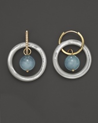 Lisa Nik Earth & Sea Aquamarine Hoop Trio with Diamonds