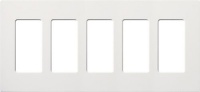 Lutron Electronics CW-5-WH Claro 5-Gang Wallplate, White