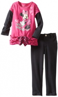 Disney Girls 2-6X Toddler 2 Piece Miss Minnie Skinny Pant Set Disney Girls 2-6X Toddler 2 Piece Miss Minnie Skinny Pant Set