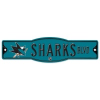 SAN JOSE SHARKS OFFICIAL 4X17 STREET SIGN SAN JOSE SHARKS OFFICIAL 4X17 STREET SIGN