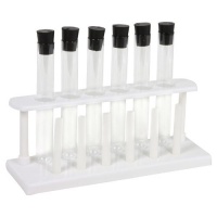 6 Piece Pyrex Glass Test Tube Set with Caps and Rack 6 Piece Pyrex Glass Test Tube Set with Caps and Rack
