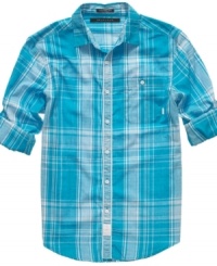 Pick up the check. This shirt from Sean John will pay off in your weekend wardrobe. Pick up the check. This shirt from Sean John will pay off in your weekend wardrobe.