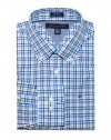 Tommy Hilfiger Men Custom Fit Long Sleeve Checkered Logo Shirt