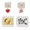 Heart Dangle, True Love Dangle, XOXO and Hugs & Kisses Laser Italian Charm Link Set