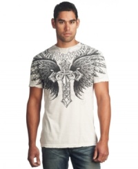 This ornate graphic t-shirt from Affliction shows your casual cool.