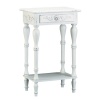 Carved Wood Shabby Top White Side Night End Table Chic